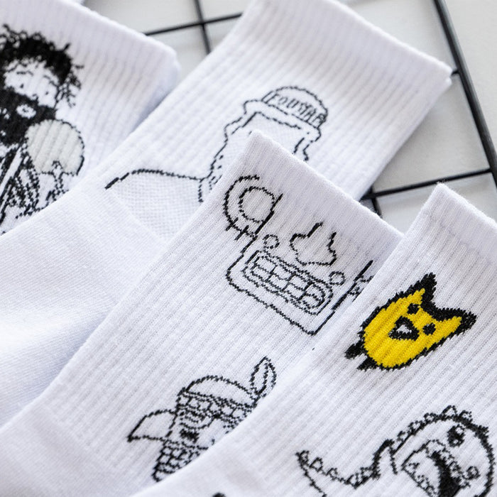 Wholesale Socks Polyester Cartoon Character Graffiti Medium Tube Socks JDC-SK-DRan002