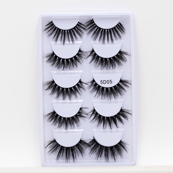 Wholesale Imitation Mink Hair 5D Natural Thick False Eyelashes 5 Pairs Pack JDC-EY-MYan003