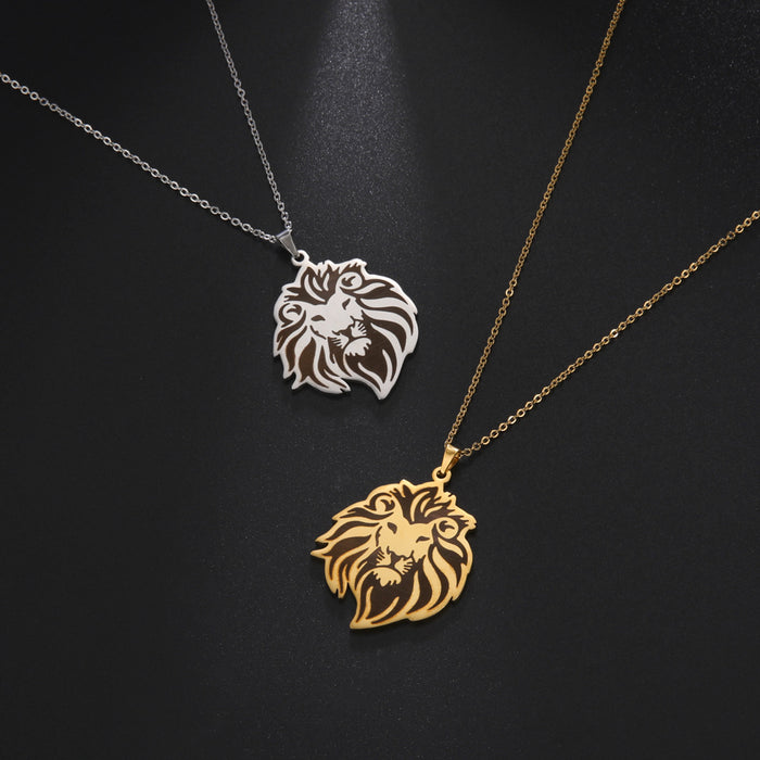 Wholesale Necklace Stainless Steel Lion Pendant Necklace MOQ≥2 JDC-NE-qiju003