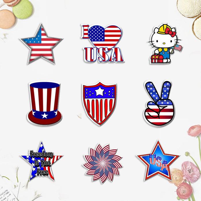 Jewelry WholesaleWholesale Acrylic USA Flag Independence Day Brooch MOQ≥2 JDC-BC-XiangL001 Brooches 翔联 %variant_option1% %variant_option2% %variant_option3%  Factory Price JoyasDeChina Joyas De China