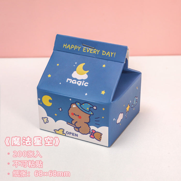 Wholesale Note Milk Carton Cartoon Note Pad MOQ≥2 JDC-ST-dichen006