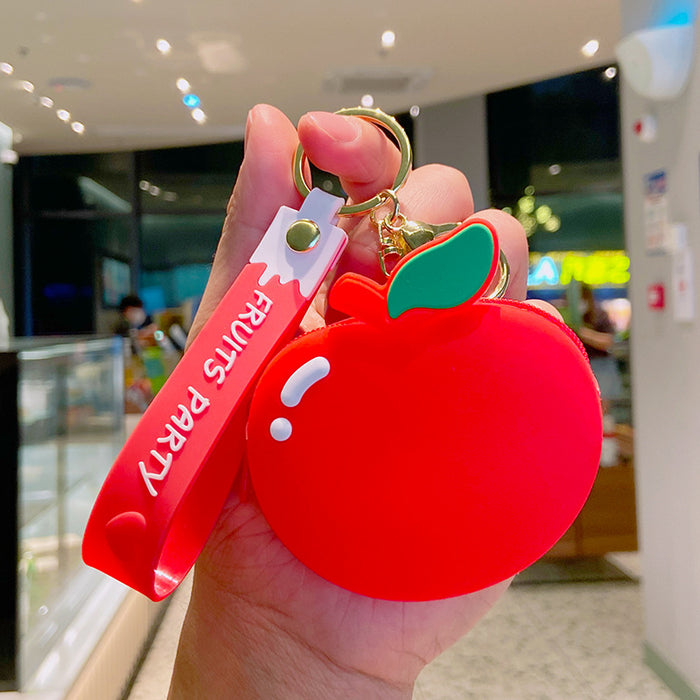 Wholesale Fruit Avocado Silicone Coin Purse Keychain JDC-KC-YDao015