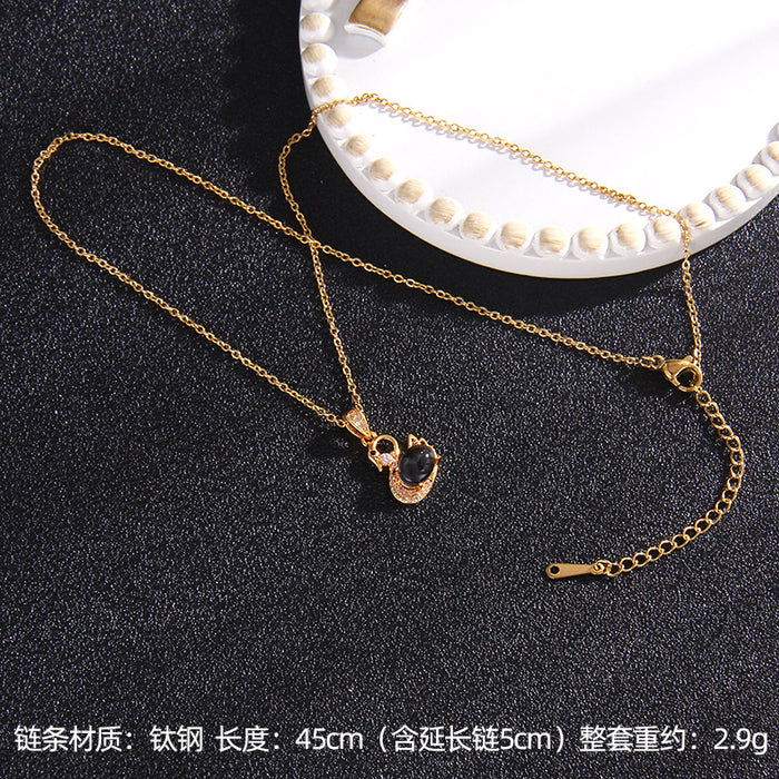 Jewelry WholesaleWholesale Copper Zircon Titanium Steel Thermostable Necklace JDC-NE-RongS004 Necklaces 荣硕 %variant_option1% %variant_option2% %variant_option3%  Factory Price JoyasDeChina Joyas De China