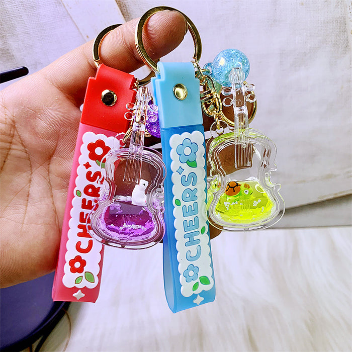 Wholesale acrylic oiled violin keychain JDC-KC-DMF003