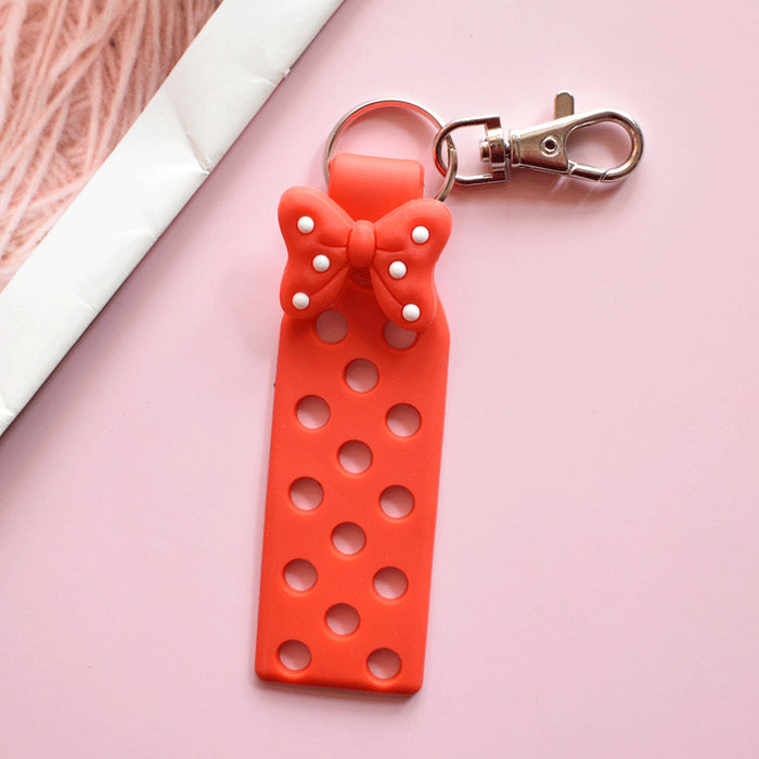 Wholesale Keychain Croc Charms PVC Soft Adhesive Doll Pendant DIY Ornament MOQ≥10 JDC-KC-RYY003