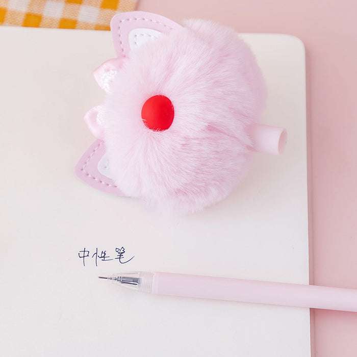 Wholesale Creative Gel Pen Cute Plush Bow 0.5 Black JDC-BP-XuF002