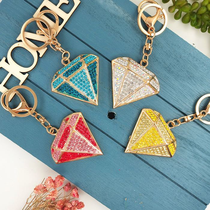 Jewelry WholesaleWholesale Diamond Pendant Accessories Metal Keychain Hollow Rhombus MOQ2 JDC-KC-ChaoK015 Keychains 超凯 %variant_option1% %variant_option2% %variant_option3%  Factory Price JoyasDeChina Joyas De China