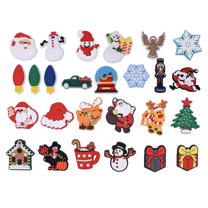 Wholesale Croc Charms Random 100pcs Cartoon Cute PVC DIY Accessories Christmas JDC-CCS-SWen003