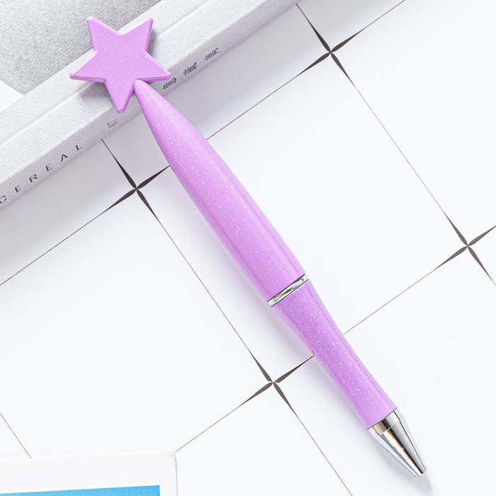 Wholesale Ballpoint Pen Plastic Star Shaped Twist Pen MOQ≥2 JDC-BP-Huah090