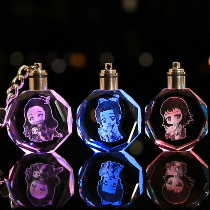 Wholesale Keychains Crystal LED Anime Peripherals Colorful Glow MOQ≥2 JDC-KC-LuoQ001