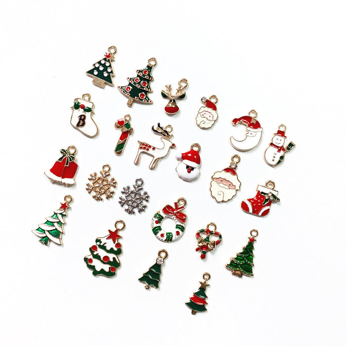 Wholesale charms Metal Drip Keychain Pendant Santa Claus Christmas MOQ≥10 JDC-CS-FuSu001