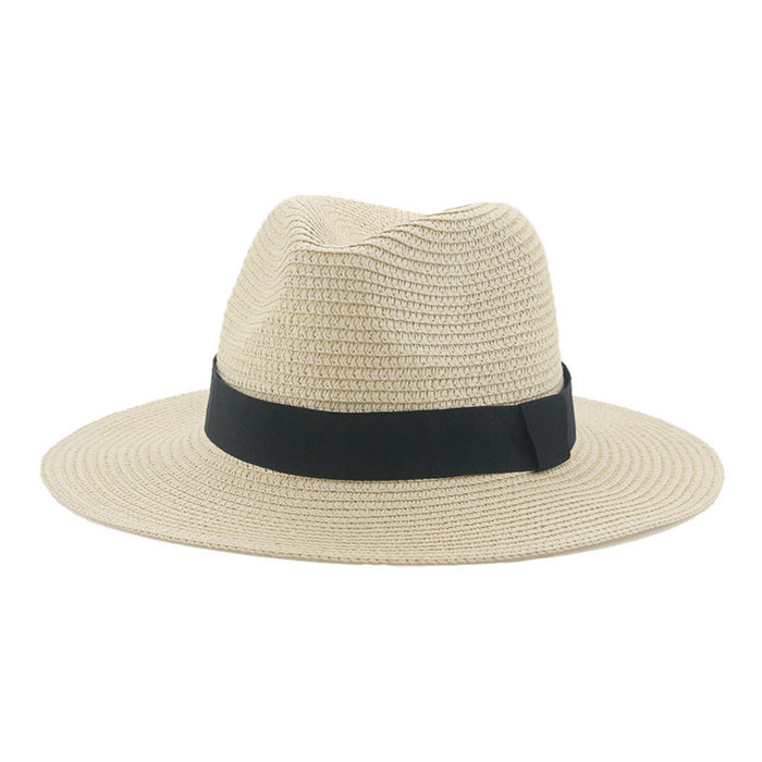 Jewelry WholesaleWholesale Black Belt Outdoor Beach Straw Hat JDC-FH-Guanchuan003 Fashionhat 冠川 %variant_option1% %variant_option2% %variant_option3%  Factory Price JoyasDeChina Joyas De China