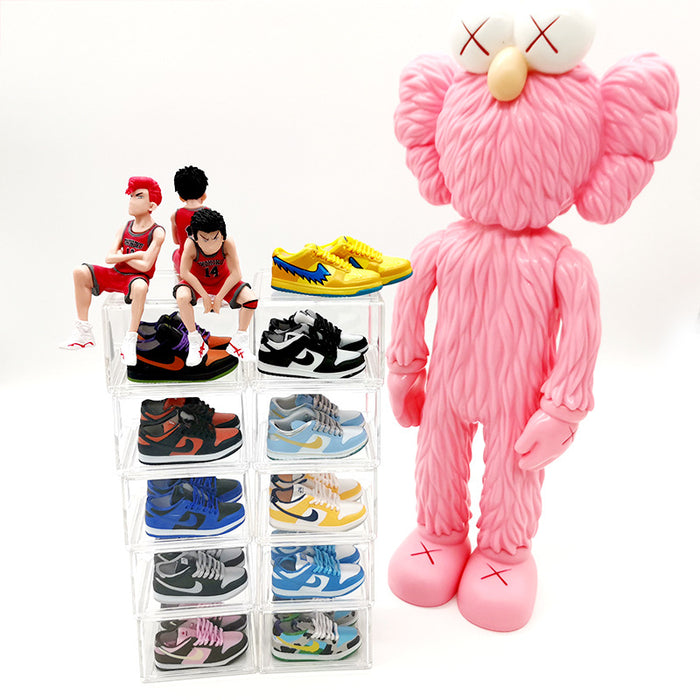 Wholesale Enamel Sneakers Plastic Transparent Box Keychains Ornaments JDC-KC-TuoH007