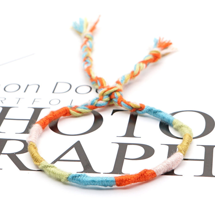 Wholesale Original Linen Cotton Woven Bracelet Boho Color Ethnic Style JDC-BT-HeY020