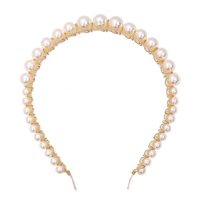 Jewelry WholesaleWholesale pearl Camellia Gaul top hair hoop JDC-HD-HaoF002 Headband 浩福 %variant_option1% %variant_option2% %variant_option3%  Factory Price JoyasDeChina Joyas De China