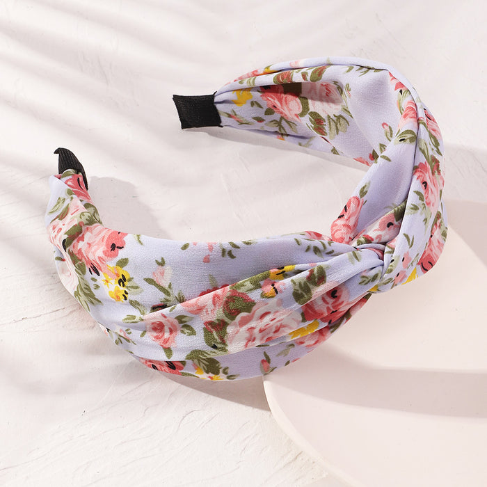 Jewelry WholesaleWholesale floral wide-brimmed cross knot headband JDC-HD-Moduo001 Headband 摩多 %variant_option1% %variant_option2% %variant_option3%  Factory Price JoyasDeChina Joyas De China