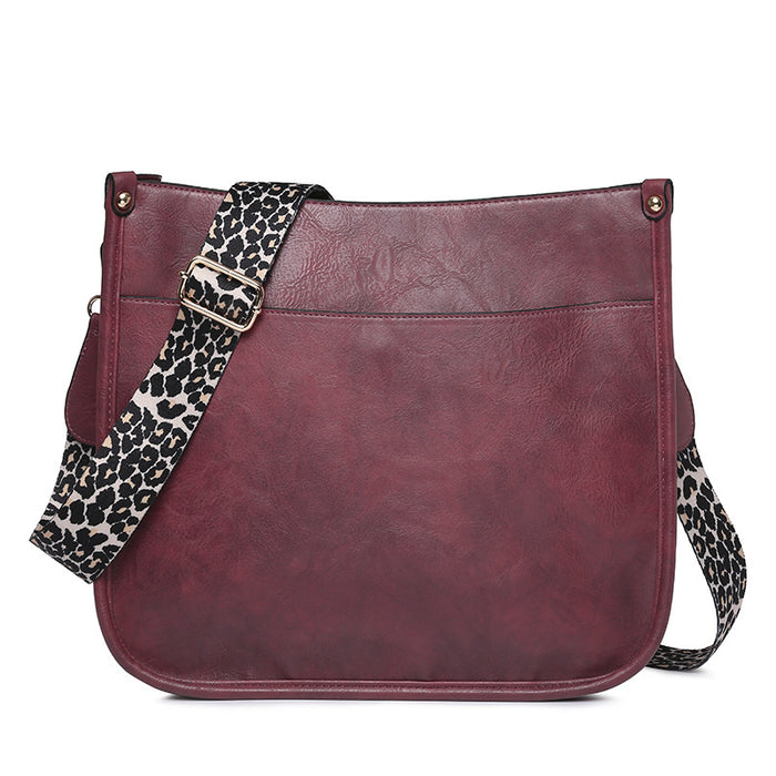 Wholesale Shoulder Bag PU Solid Color Leopard Print Shoulder Strap JDC-SD-ZLD002