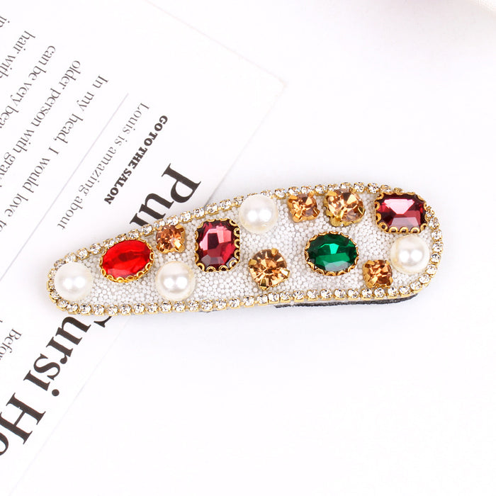 Wholesale Hair Clips Rhinestone Crystal Pearl BB Hair Clip JDC-HC-YUJIA001