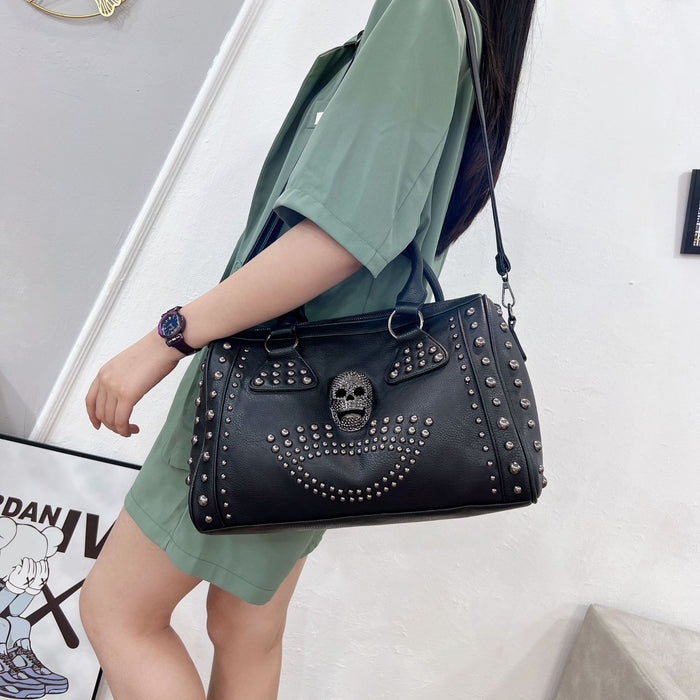 Wholesale Shoulder Bag PU Rivets Large Capacity Portable Diagonal Span MOQ≥3 JDC-SD-Shangj001