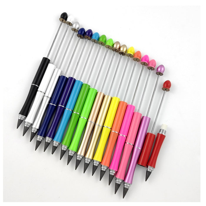 Wholesale Beadable Pens DIY Metal  Pencil With Eraser JDC-PC-BF004