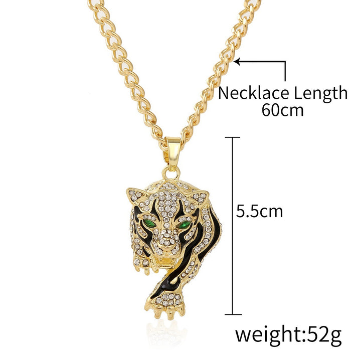 Wholesale Necklaces Alloy Rhinestone Punk Hip Hop Alphabet Men JDC-NE-ManY012