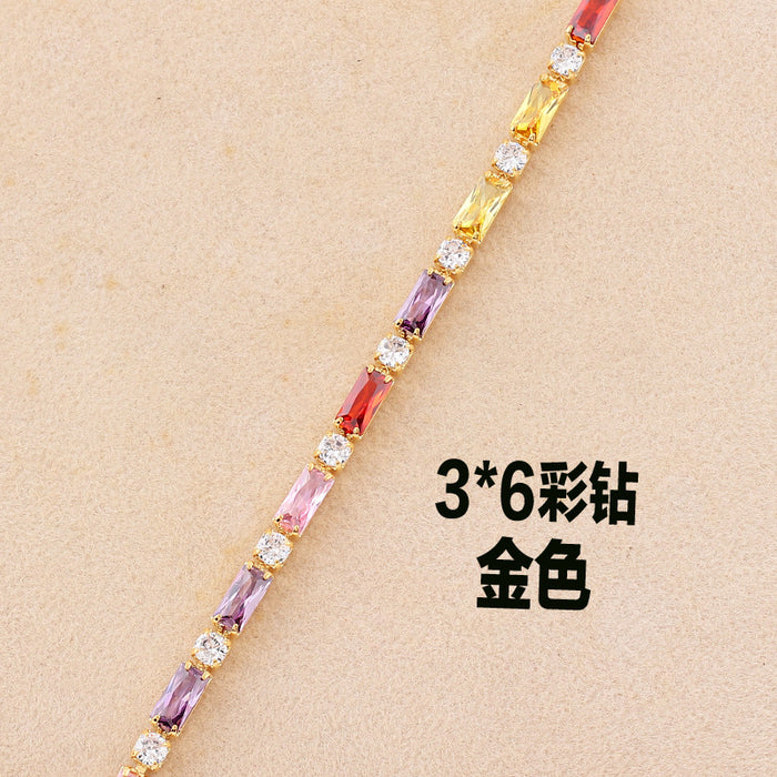 Wholesale Colored Zircon Copper Gold Plated Necklace MOQ≥2 JDC-NE-RuiB001