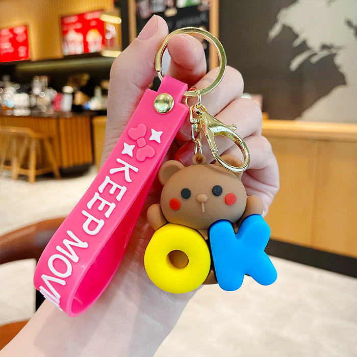 Wholesale Keychain PVC Soft Adhesive Cute Cartoon Creative Ornament JDC-KC-LeZ019