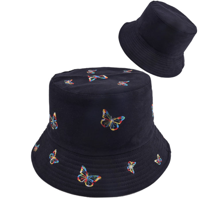 Wholesale butterfly embroidery fisherman hat sun protection sun hat MOQ≥2 JDC-FH-WenR015