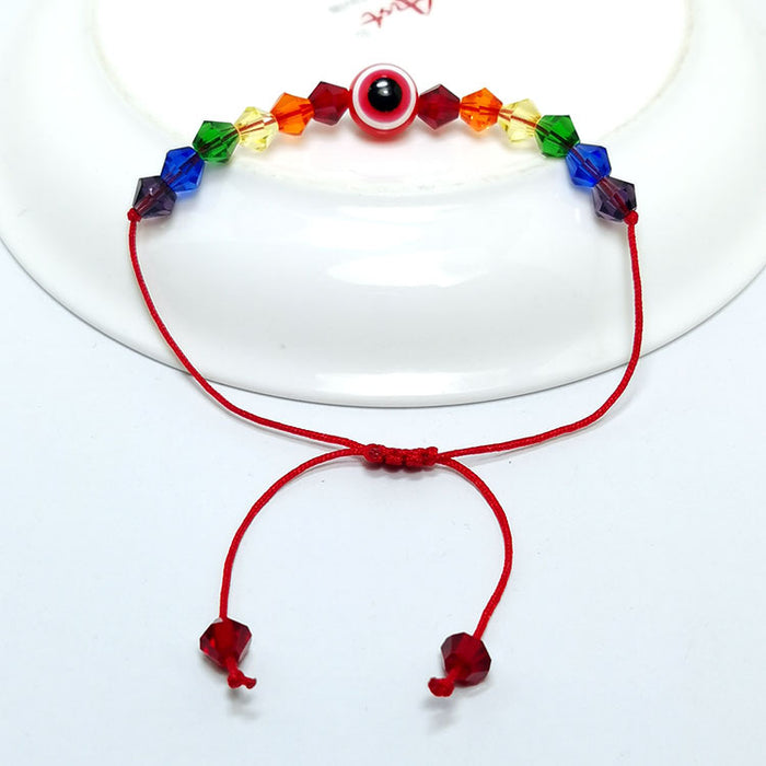 Wholesale Simia Stained Glass Crystal Same Sex Rainbow Eye Bracelet MOQ≥2 JDC-BT-HaoL007