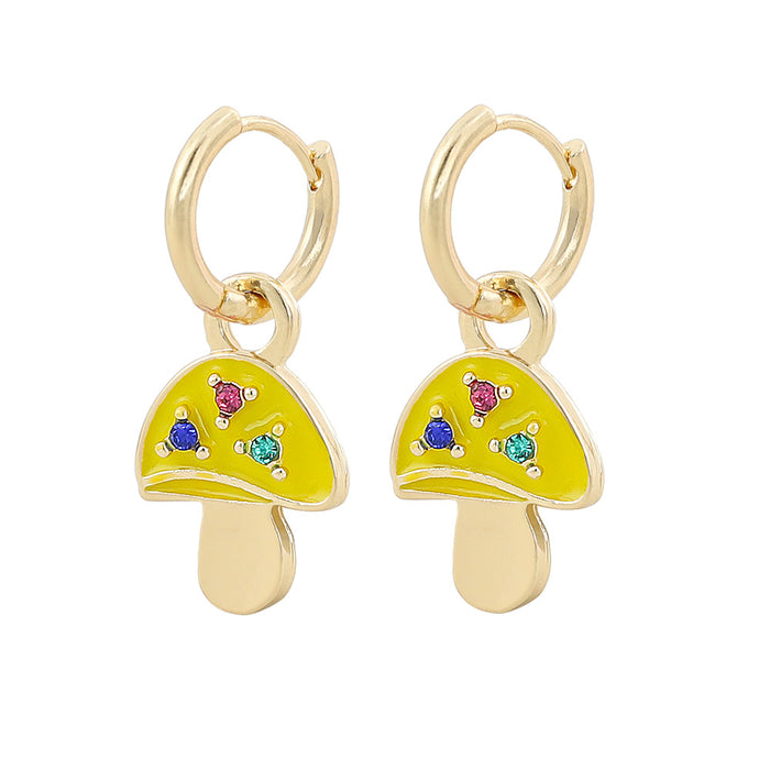 Jewelry WholesaleWholesale multi-color drop oil mushroom earrings JDC-ES-YiD004 Earrings 宜达 %variant_option1% %variant_option2% %variant_option3%  Factory Price JoyasDeChina Joyas De China