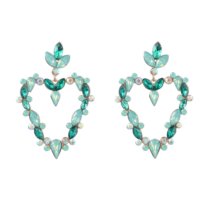 Wholesale Alloy Diamond Rhinestone Heart Earrings JDC-ES-JL994