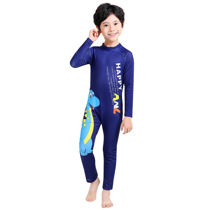 Wholesale Cartoon Kids Swimwear Long Sleeve Beach Suit One Piece Surf Suit JDC-SW-ManT002