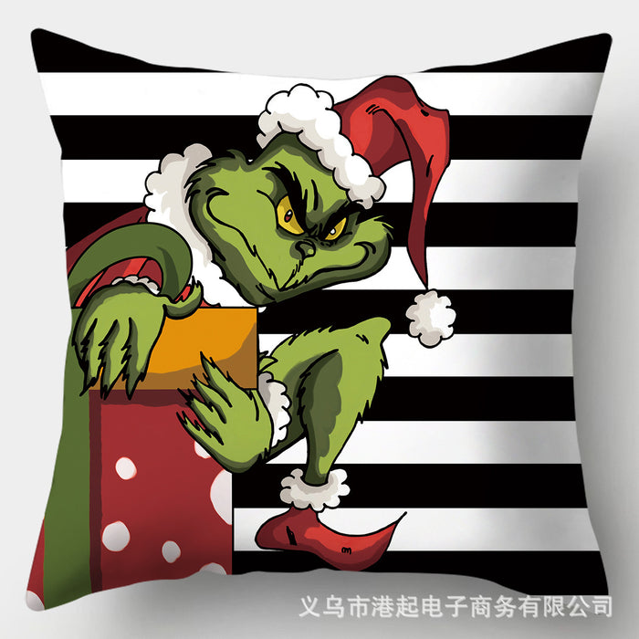 Wholesale Pillowcase Christmas Printed Cartoon Peach Skin JDC-PW-Gangqi001