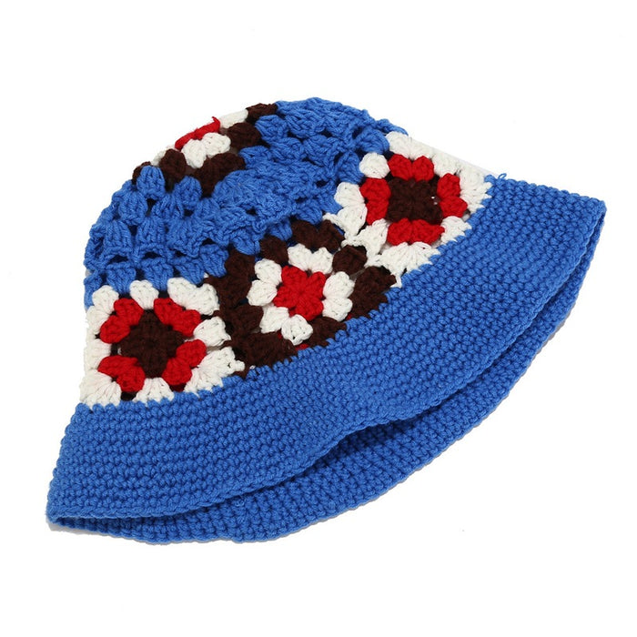 Wholesale Bucket Hat Wool Knitted Flower Sun Hat MOQ≥2 JDC-FH-LvYi010