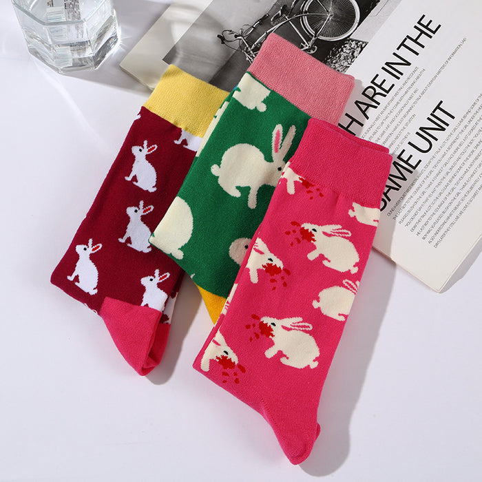 Wholesale Socks Cotton Creative Cute Rabbit Socks MOQ≥5 JDC-SK-XinH018