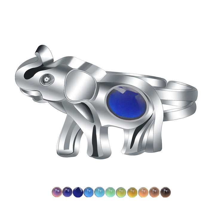 Wholesale Zinc Alloy Enamel Cartoon Turtle Animal Thermochromic Ring JDC-RS-LanA002