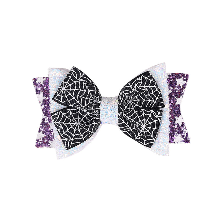 Wholesale Children's Hair Clip Halloween Bat Bow Leather JDC-HC-qiun006