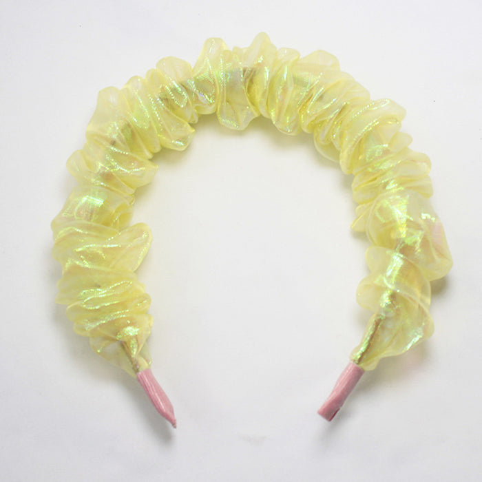 Wholesale vintage organza pleated large intestine headband for women JDC-HD-Lizhen005
