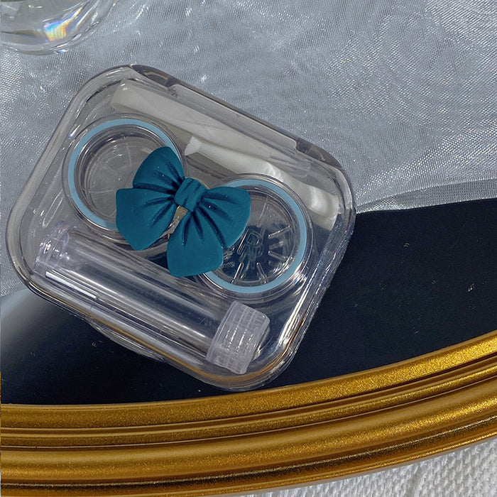 Wholesale Bow Knot Transparent Contact Lens Case Plastic Portable (M) MOQ≥2 JDC-GA-Qingdu004