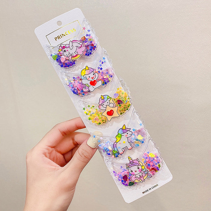 Wholesale children cute cartoon hairpin quicksand JDC-HC-I402