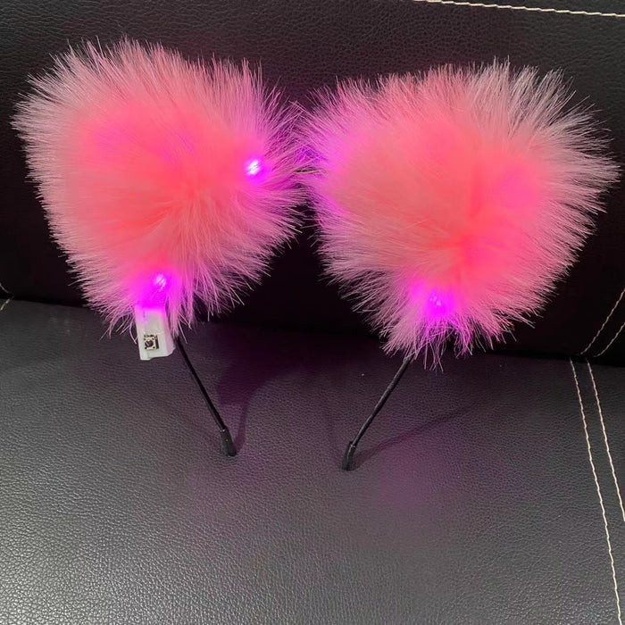 Wholesale Headband Plush Fox Ears LED MOQ≥3 JDC-HD-XinY005