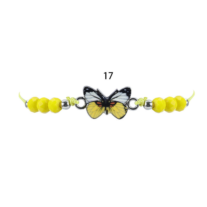 Wholesale Crystal Beaded Colorful Butterfly Bracelet JDC-BT-Yiye025