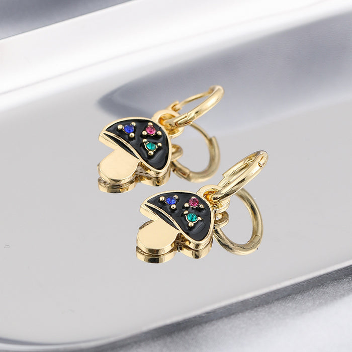 Jewelry WholesaleWholesale multi-color drop oil mushroom earrings JDC-ES-YiD004 Earrings 宜达 %variant_option1% %variant_option2% %variant_option3%  Factory Price JoyasDeChina Joyas De China