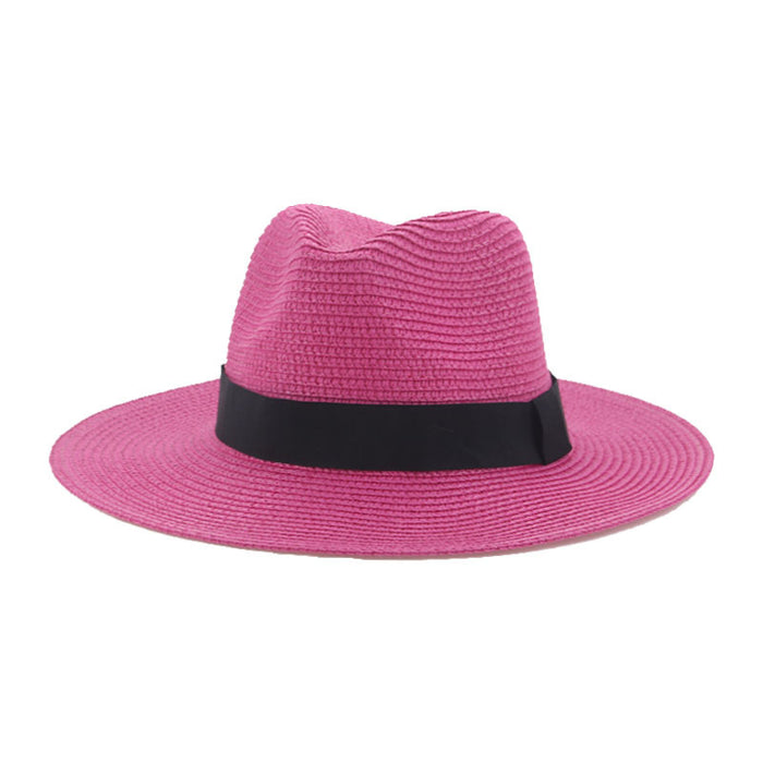 Jewelry WholesaleWholesale Black Belt Outdoor Beach Straw Hat JDC-FH-Guanchuan003 Fashionhat 冠川 %variant_option1% %variant_option2% %variant_option3%  Factory Price JoyasDeChina Joyas De China