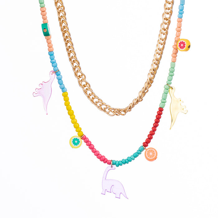 Jewelry WholesaleWholesale Transparent Dinosaur Alloy Multilayer Necklace JDC-NE-YiD004 Necklaces 宜达 %variant_option1% %variant_option2% %variant_option3%  Factory Price JoyasDeChina Joyas De China