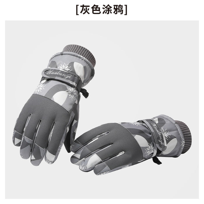 Wholesale Gloves Polyester Waterproof Warm Outdoor Ski Printing Touch Screen JDC-GS-XiJL002