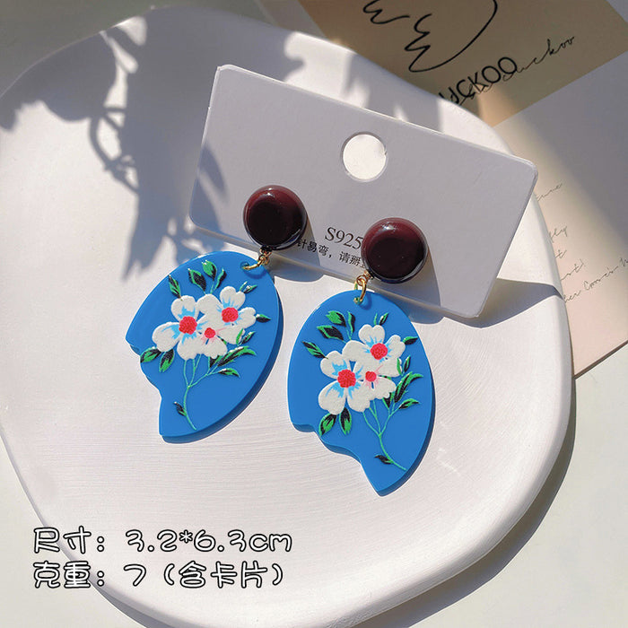 Jewelry WholesaleWholesale geometric candy color graffiti embossed stud stud earrings MOQ≥2 JDC-ES-XiaY002 Earrings 夏樱 %variant_option1% %variant_option2% %variant_option3%  Factory Price JoyasDeChina Joyas De China