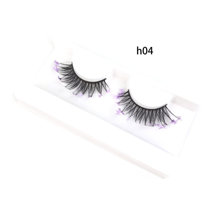 Wholesale Pair of Color 3D False Eyelashes Butterfly Sequins MOQ≥5 JDC-EY-XLin002