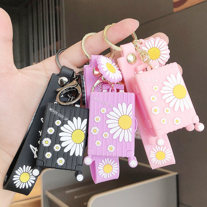 Wholesale cute ins daisy suitcase keychain JDC-KC-FeiRun076