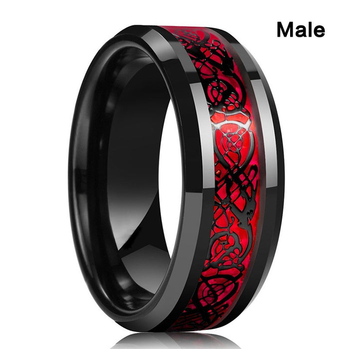 Wholesale Heart Ruby Metal Couple Rings JDC-RS-YinC002